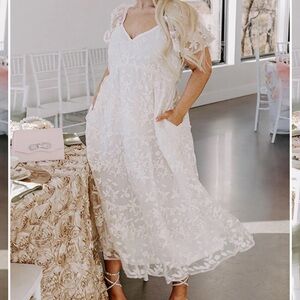 Elegant Cream Lace Dress